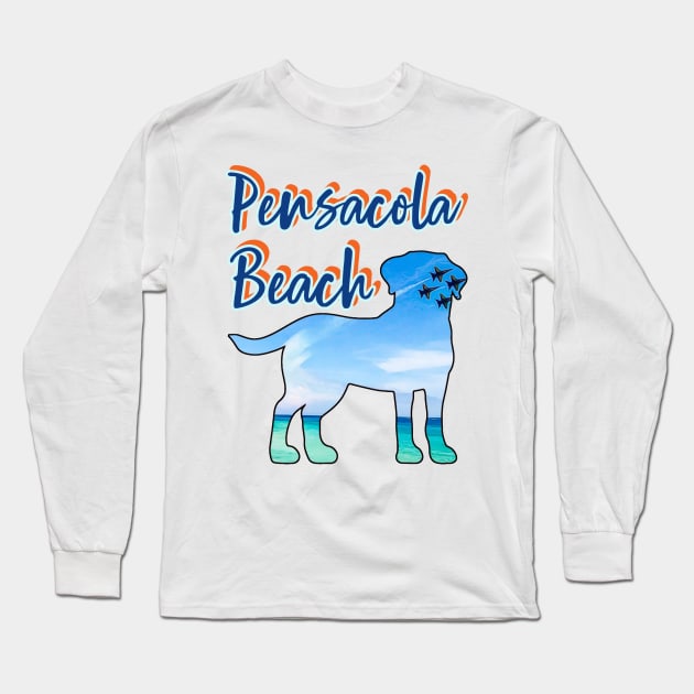 Pensacola Beach Florida Long Sleeve T-Shirt by Witty Things Designs